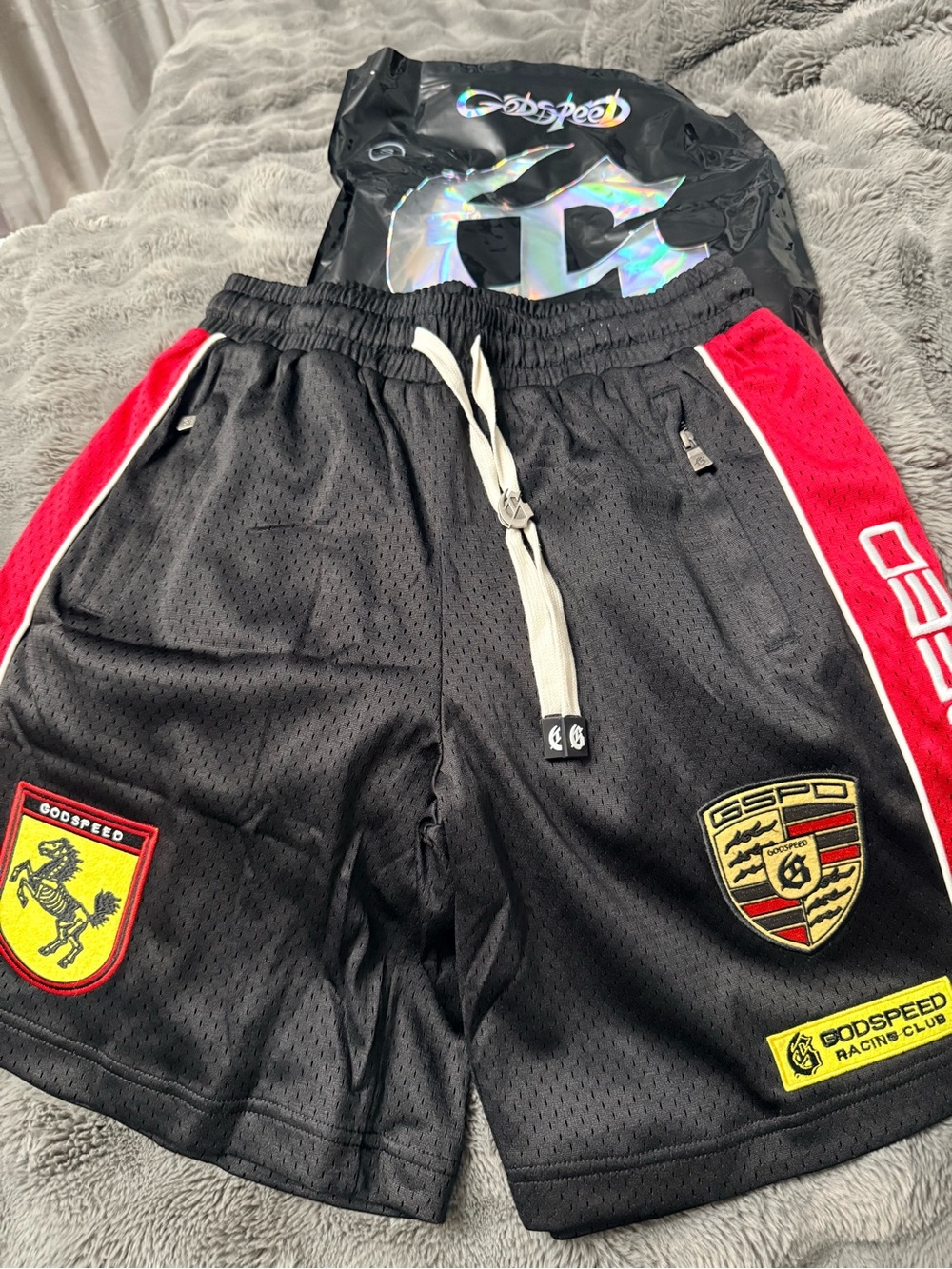 Godspeed Black & Red Boys' Athletic Shorts